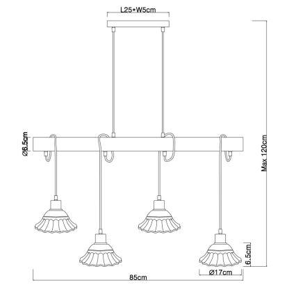 Globo - Lustra uz auklas 4xE27/40W/230V