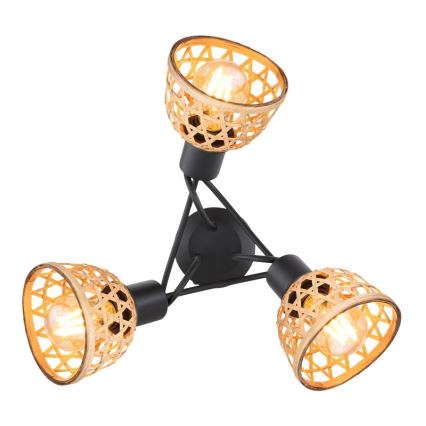 Globo - Virsapmetuma lustra 3xE27/15W/230V bambusa