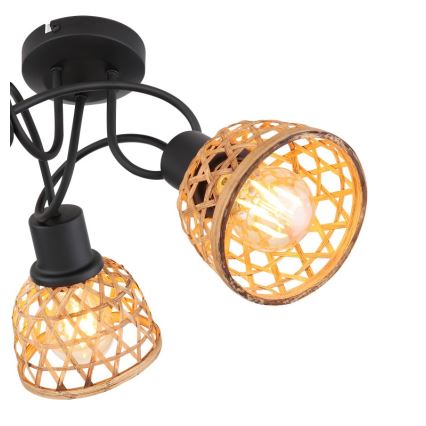 Globo - Virsapmetuma lustra 3xE27/15W/230V bambusa