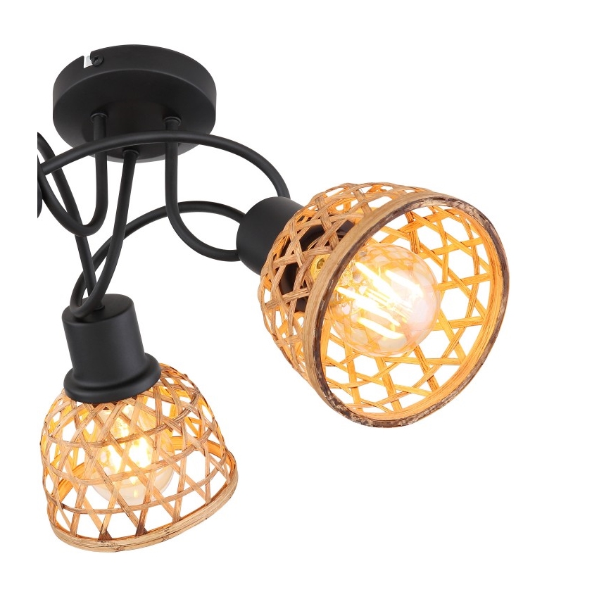 Globo - Virsapmetuma lustra 3xE27/15W/230V bambusa