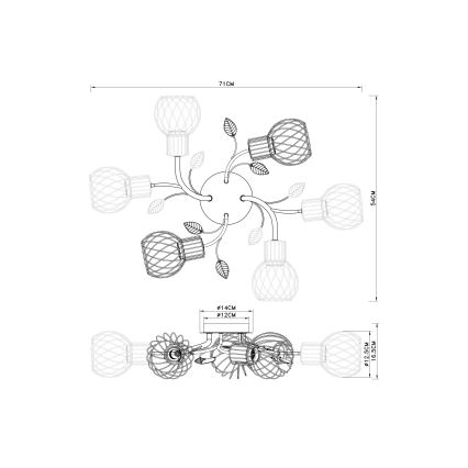 Globo - Pieliekama lustra 6xE27/40W/230V