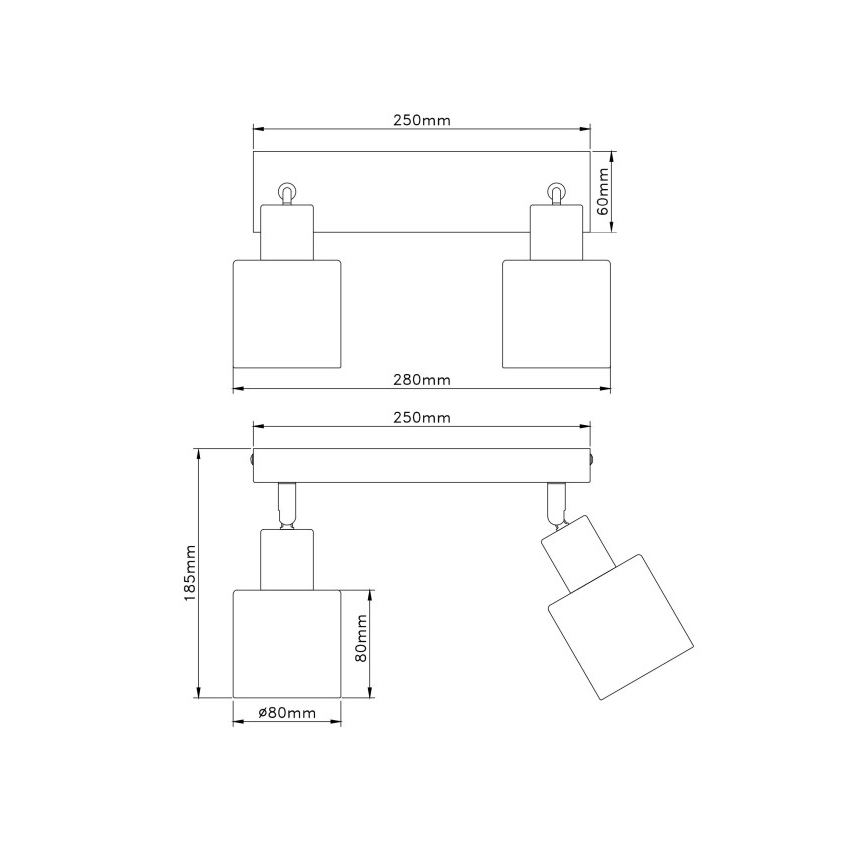 Globo - Virziena gaismeklis 2xE14/25W/230V