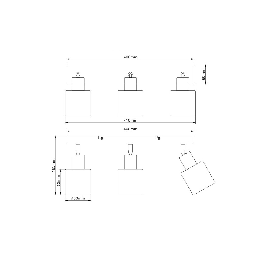 Globo - virziena gaismeklis 3xE14/25W/230V