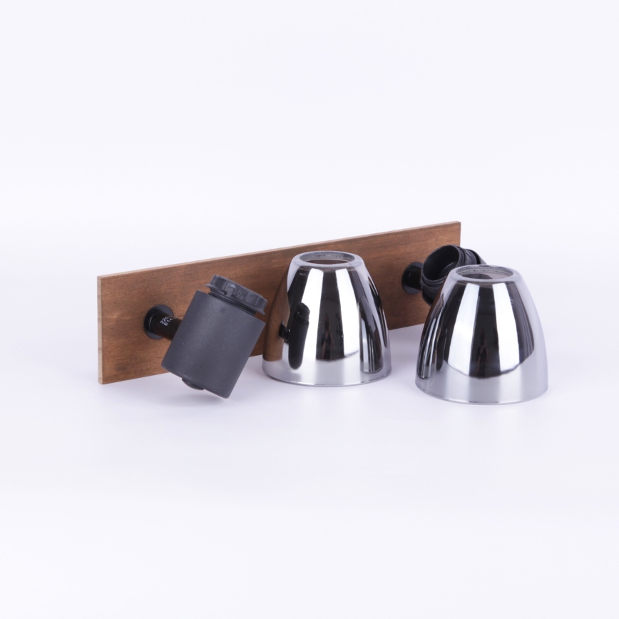 Globo - Sienas starmetis 2xE14/40W/230V melns/koka