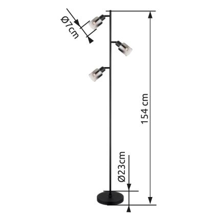 Globo - Grīdas stāvlampa 3xE14/40W/230V
