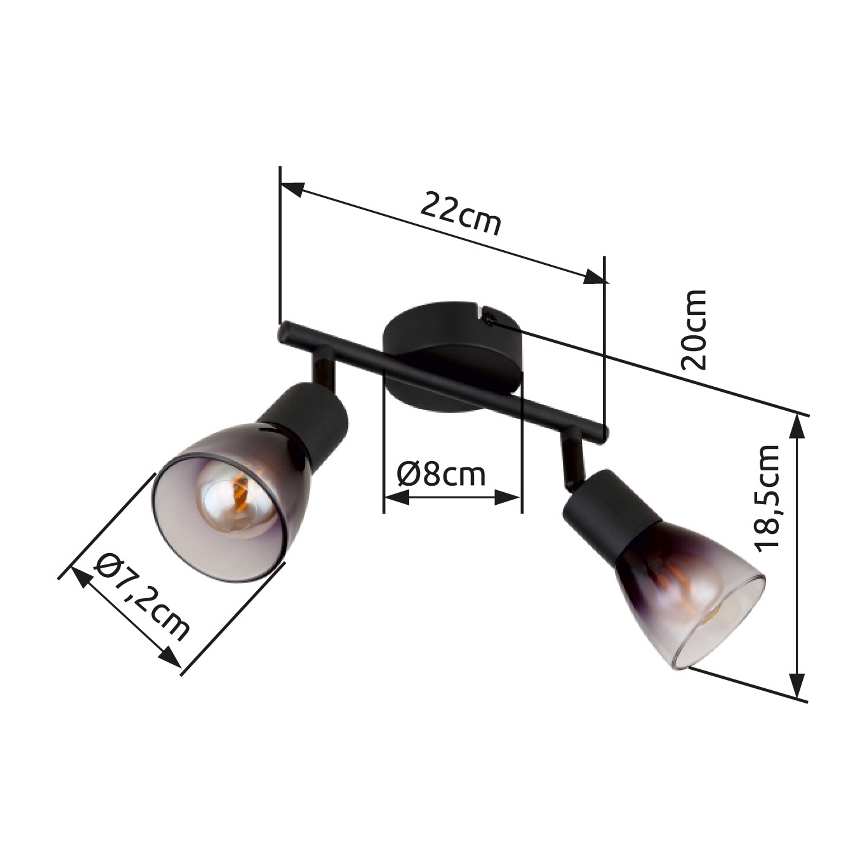 Globo - Starmetis 2xE14/25W/230V melna