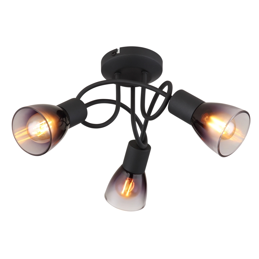 Globo - Virsapmetuma lustra 3xE14/25W/230V melna