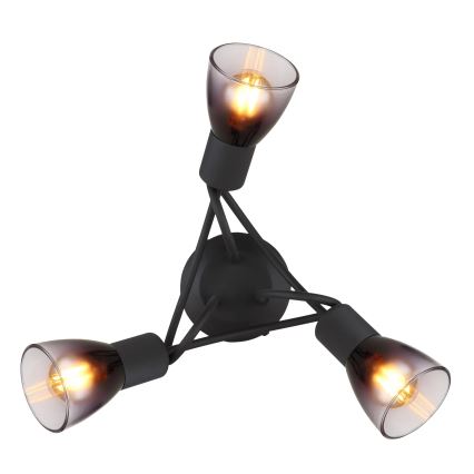 Globo - Virsapmetuma lustra 3xE14/25W/230V melna