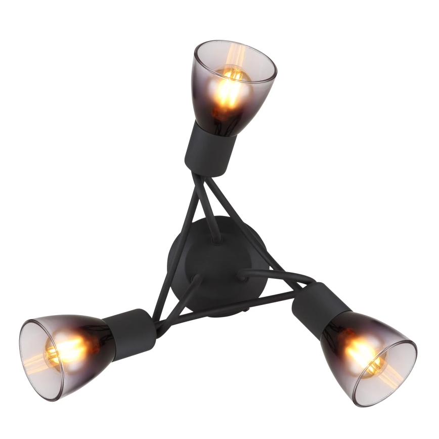Globo - Virsapmetuma lustra 3xE14/25W/230V melna