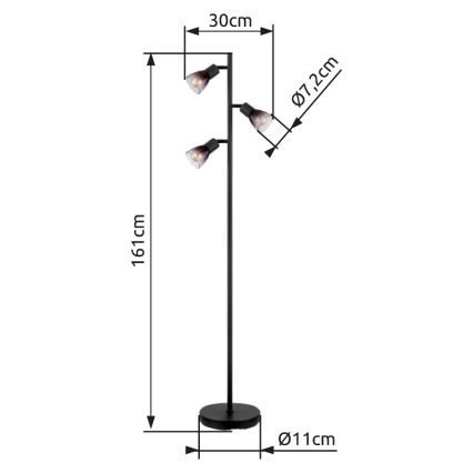 Globo - Grīdas stāvlampa 3xE14/25W/230V melna