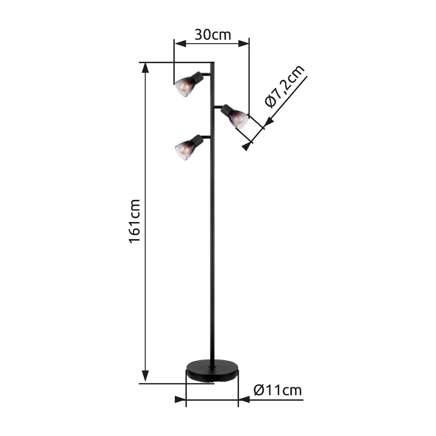 Globo - Grīdas stāvlampa 3xE14/25W/230V melna