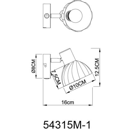 Globo - Sienas starmetis 1xE14/40W/230V zelta