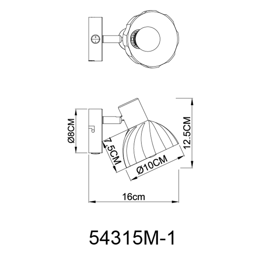 Globo - Sienas starmetis 1xE14/40W/230V zelta