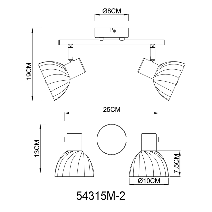 Globo - Starmetis 2xE14/40W/230V zelta