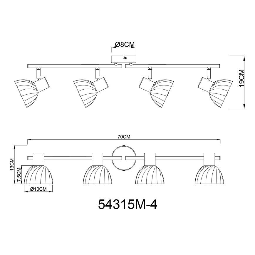 Globo - Starmetis 4xE14/40W/230V zelta
