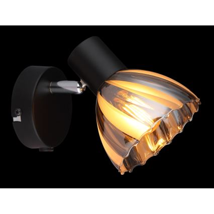 Globo - Sienas starmetis 1xE14/40W/230V melna