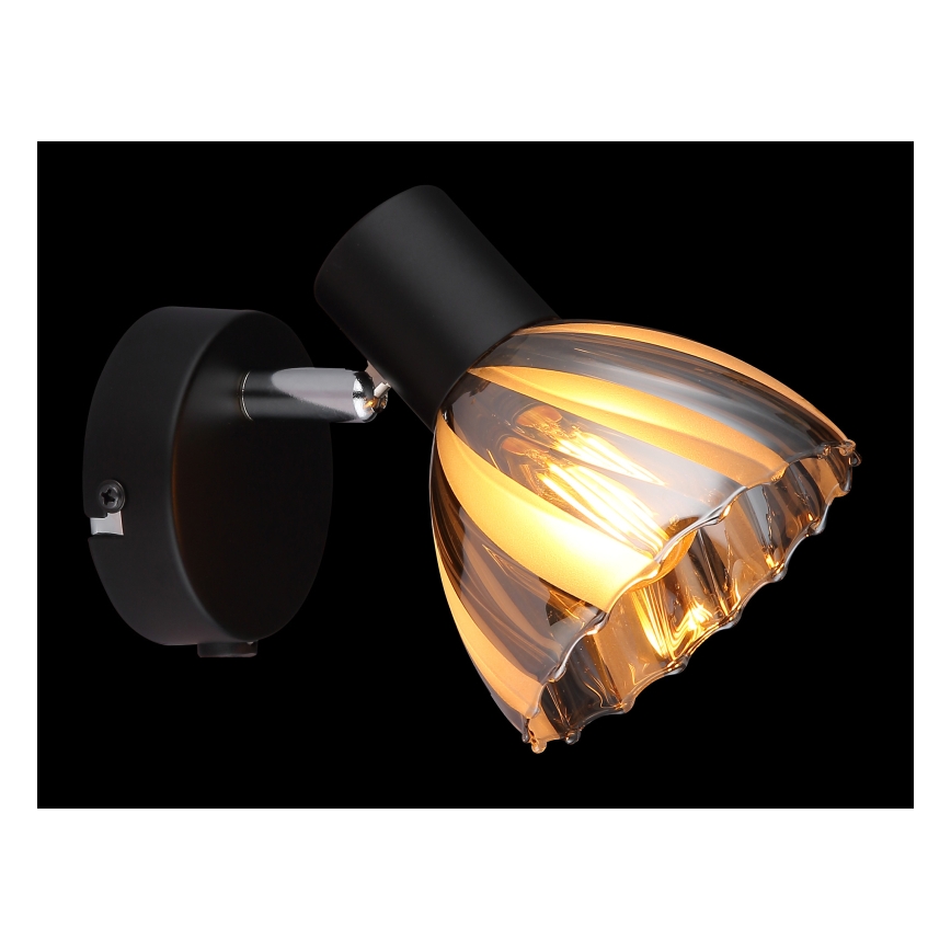 Globo - Sienas starmetis 1xE14/40W/230V melna