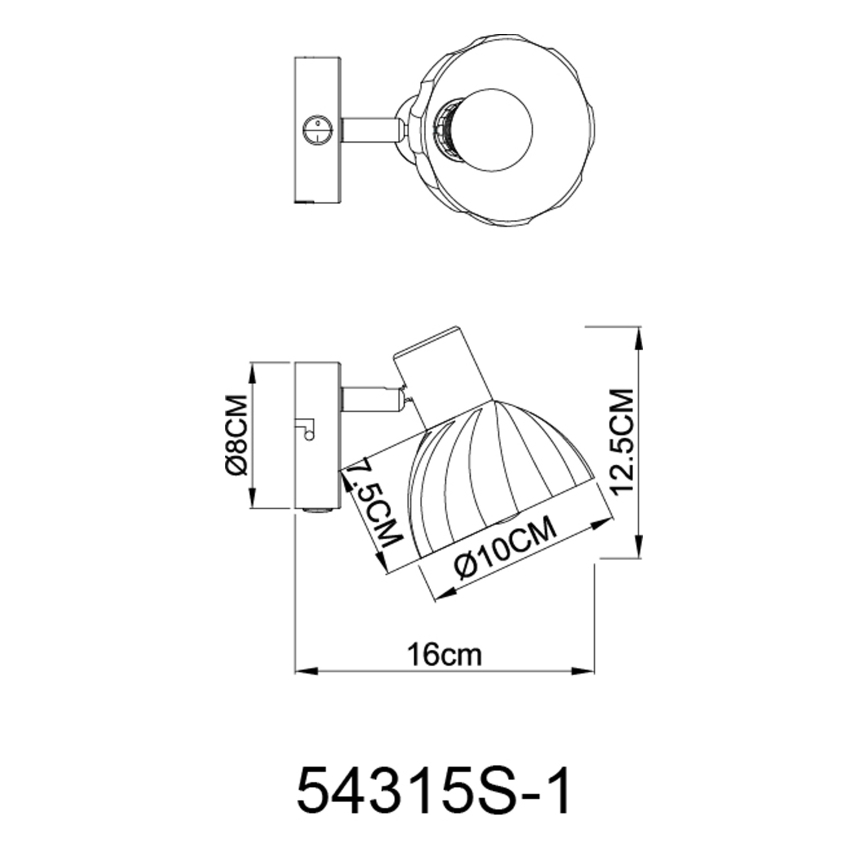 Globo - Sienas starmetis 1xE14/40W/230V melna