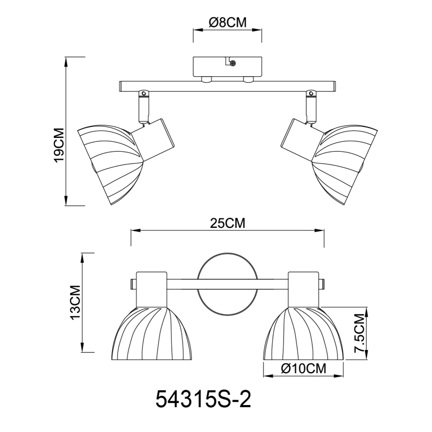 Globo - Starmetis 2xE14/40W/230V melna