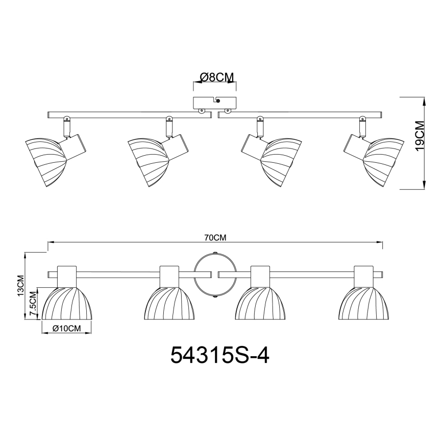 Globo - Starmetis 4xE14/40W/230V melna