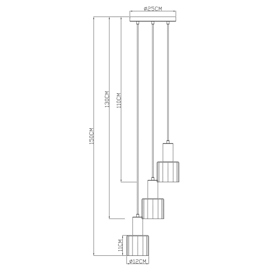 Globo - piekaramā lustra uz kabeļa, 3xE27/40W/230V