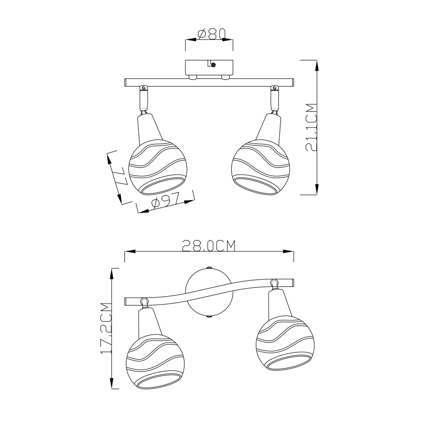 Globo - LED Starmetis 2xE14/4W/230V