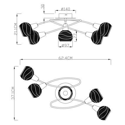 Globo - LED Starmetis 5xE14/4W/230V