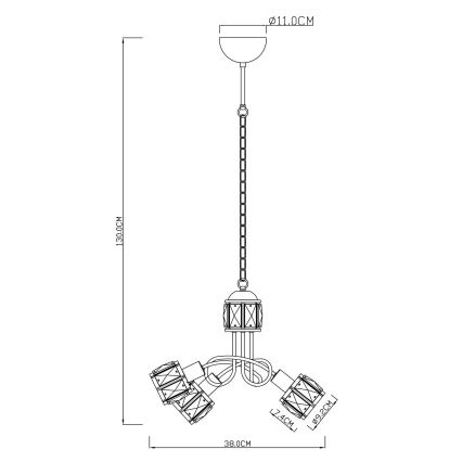 Globo - LED Lustra ar ķēdi 3xE14/40W/230V + LED/5W