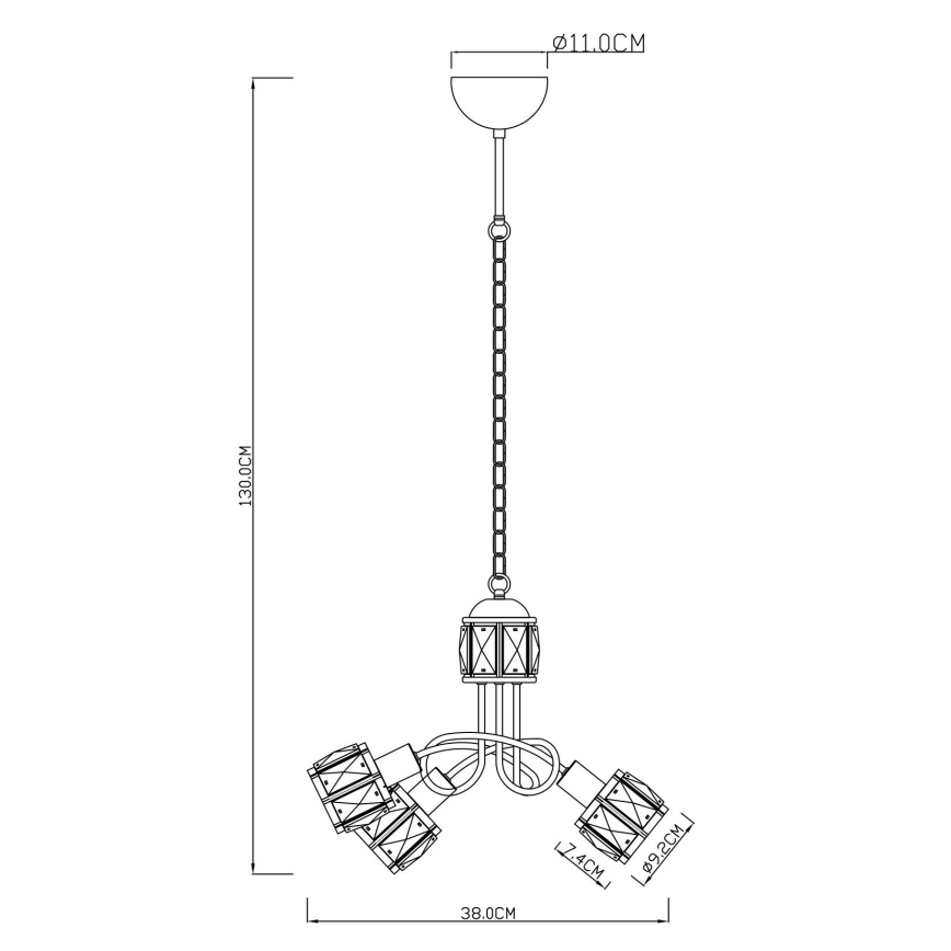 Globo - LED Lustra ar ķēdi 3xE14/40W/230V + LED/5W