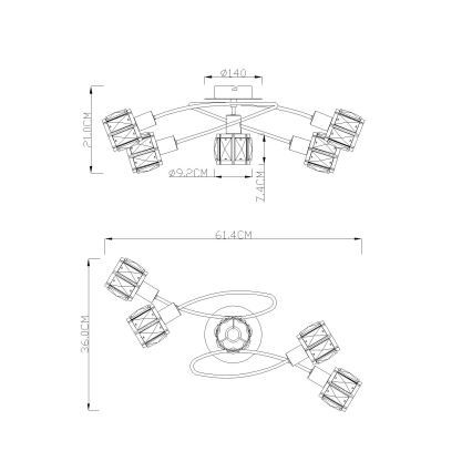 Globo - Virsapmetuma lustra 5xE14/40W/230V