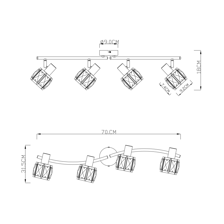 Globo - Lampa 4xE14/40W/230V