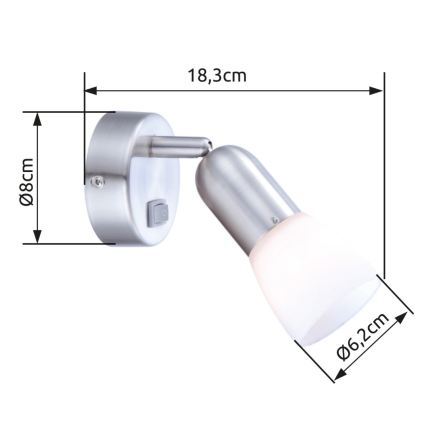 Globo - Sienas starmetis 1xE14/40W/230V