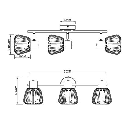 Globo - Virziena gaismeklis 3xE27/40W/230V