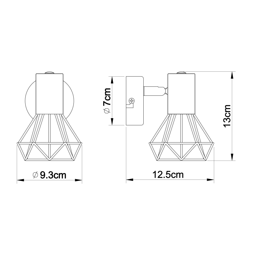 Globo - Sienas starmetis 1xE14/40W/230V melna