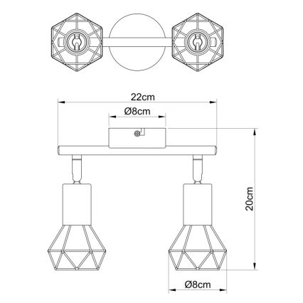 Globo - Starmetis 2xE14/40W/230V