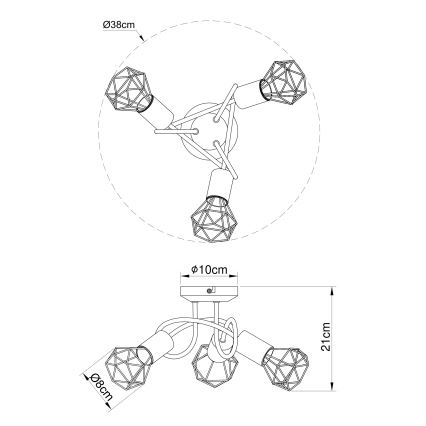 Globo - Pieliekama lustra 3xE14/40W/230V