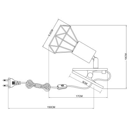 Globo - Sienas lampa ar stiprinājumu 1xE14/40W/230V balta