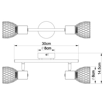 Globo - Starmetis 2xE14/40W/230V matēta hroma