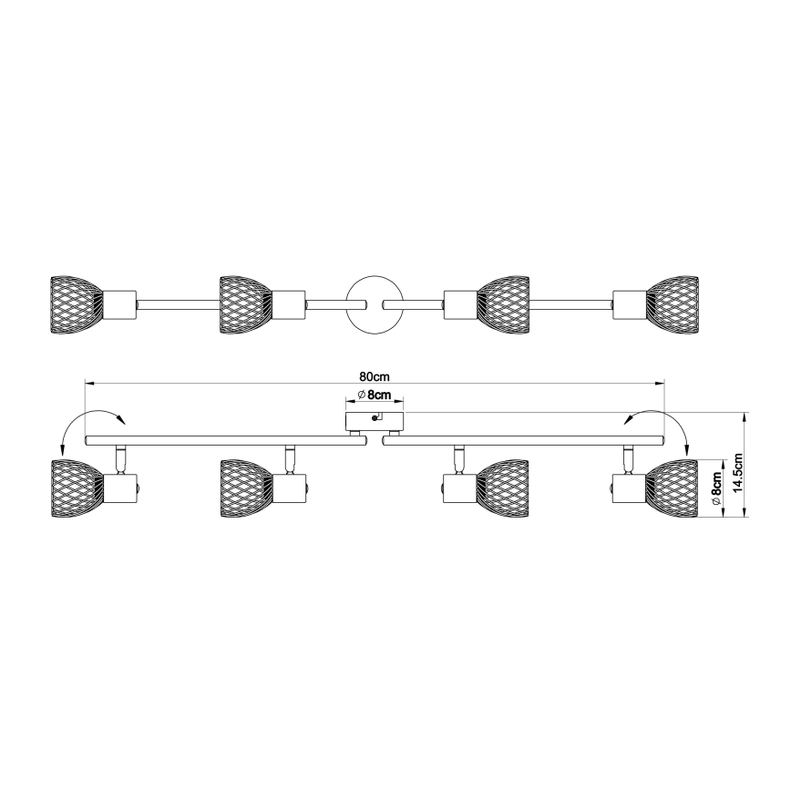 Globo - Starmetis 4xE14/40W/230V matēts hroms
