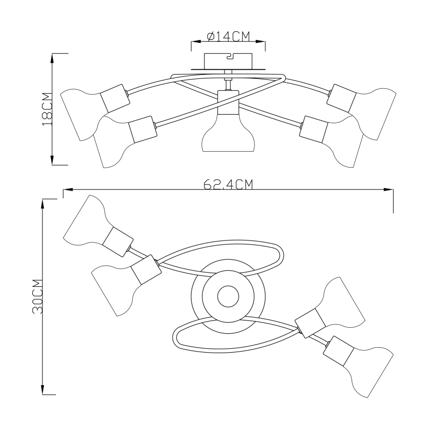 Globo - Pieliekama lustra 5xE14/40W/230V