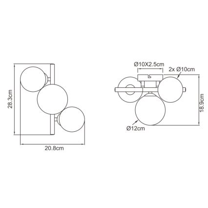 Globo - LED Virsapmetuma lustra RIHA 3xG9/3,5W/230V