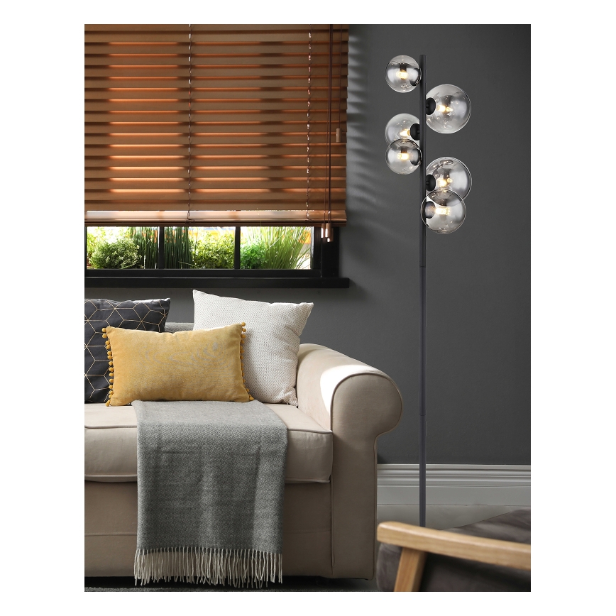 Globo - LED Grīdas stāvlampa 6xG9/3,5W/230V dūmakains/melna