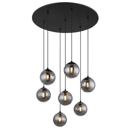 Globo - LED Lustra ar auklu 7xG9/3,5W/230V dūmakains/melna