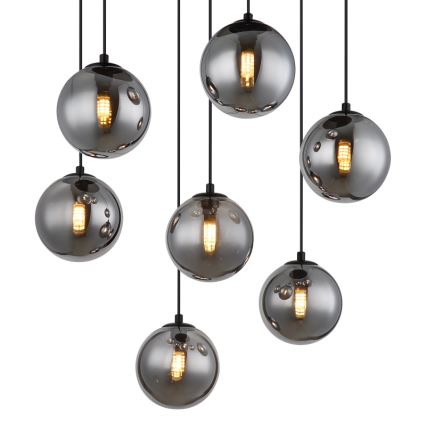 Globo - LED Lustra ar auklu 7xG9/3,5W/230V dūmakains/melna