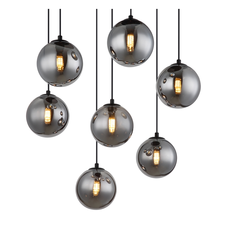 Globo - LED Lustra ar auklu 7xG9/3,5W/230V dūmakains/melna