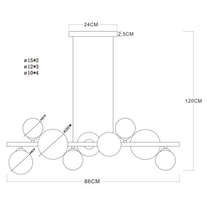 Globo - LED Lustra ar auklu 9xG9/3W/230V