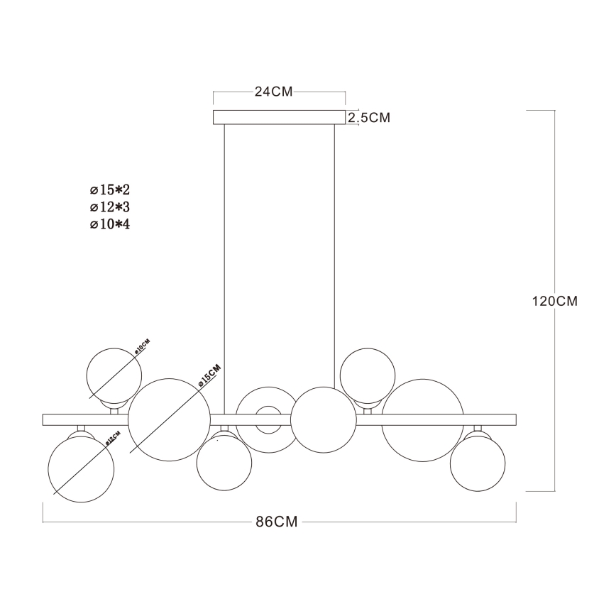 Globo - LED Lustra ar auklu 9xG9/3W/230V