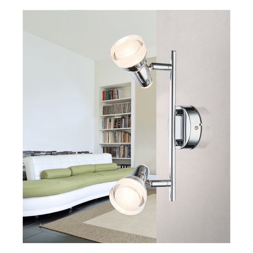 Globo - LED Starmetis 2xLED/4W/230V spīdīgs hroms