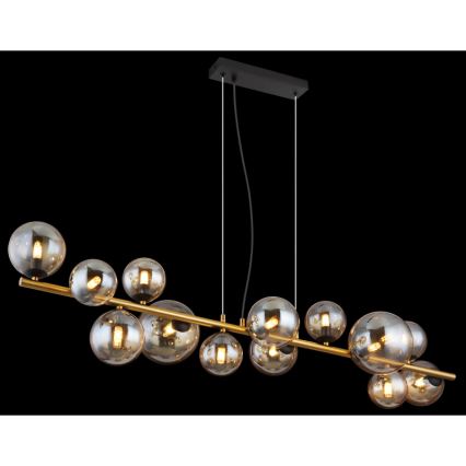 Globo - LED Lustra ar auklu 13xG9/3,5W/230V dūmakains/brūna