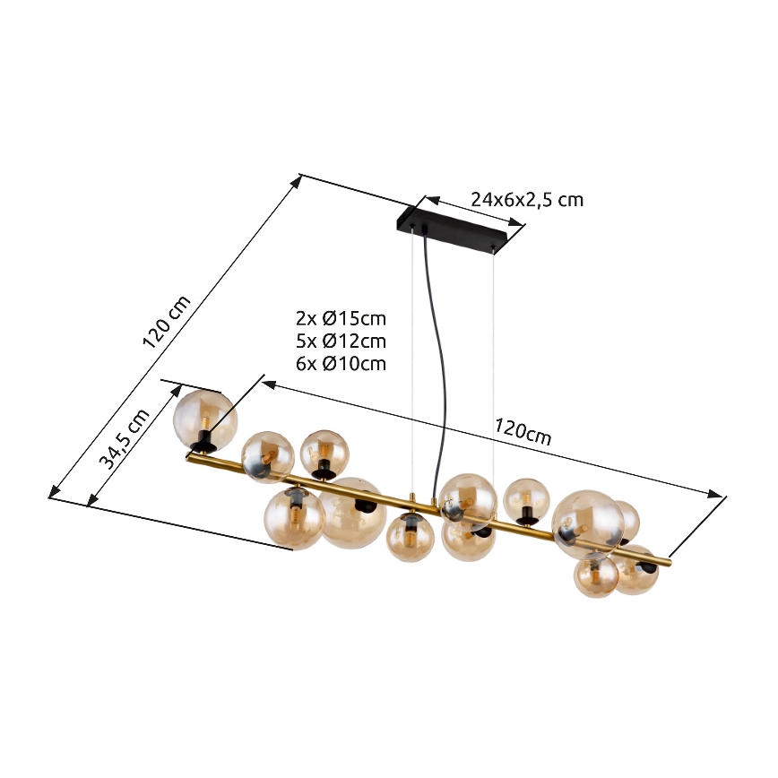 Globo - LED Lustra ar auklu 13xG9/3,5W/230V dūmakains/brūna